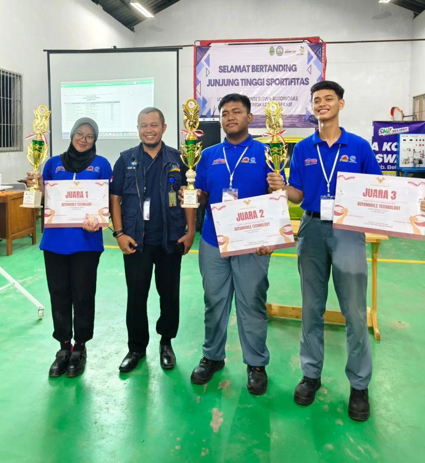 Siswi SMK BINA MITRA Raih Juara 1 LKS Teknik Kendaraan Ringan Otomotif Kabupaten Bekasi